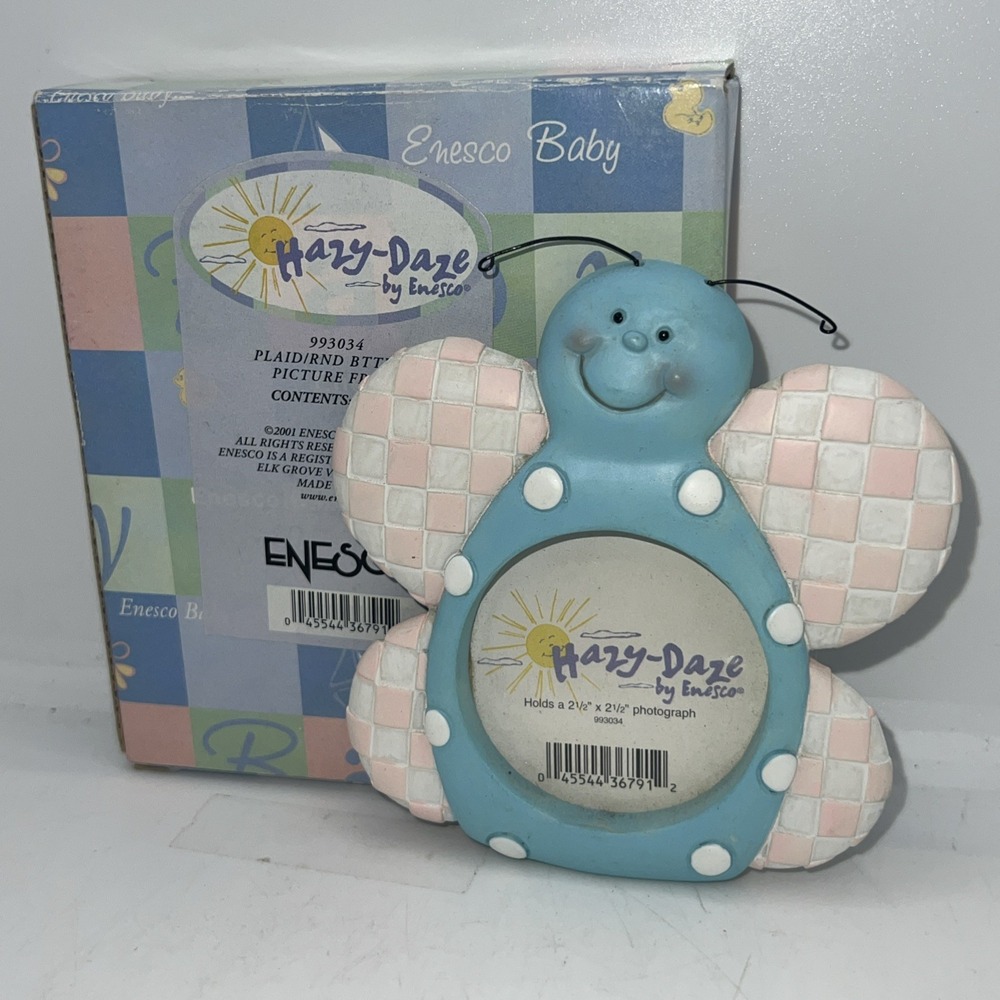 New Enesco Plaid Butterfly Picture Frame Baby Nursery  Decor‎